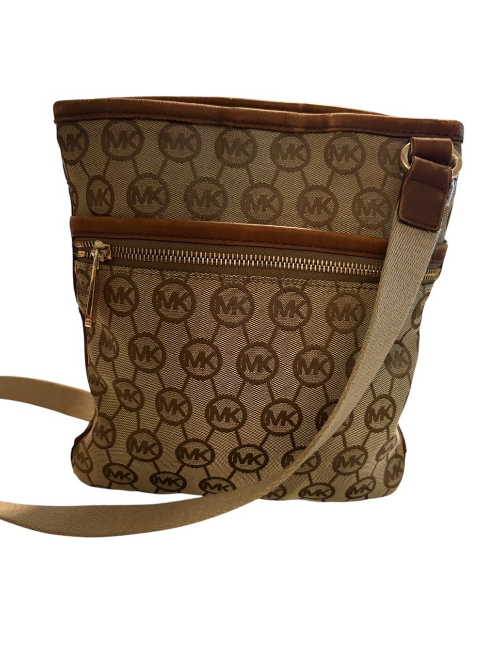 Michael Kors Brown Logo Crossbody Messenger Bag
